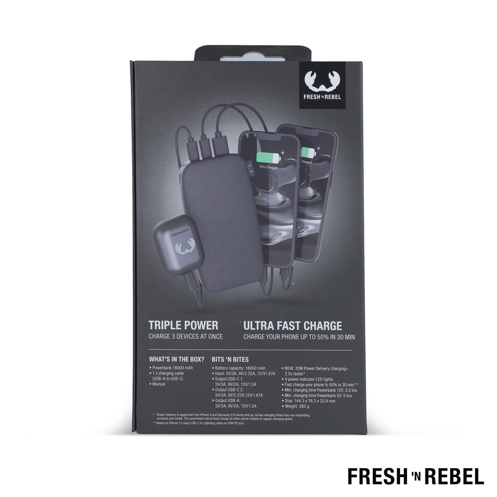 2PB18100 | Fresh 'n Rebel Powerbank 18000mAh USB-C Fast Charging 20W 2PB18100 | Fresh 'n Rebel Powerbank 18000mAh USB-C Fast Charging 20W