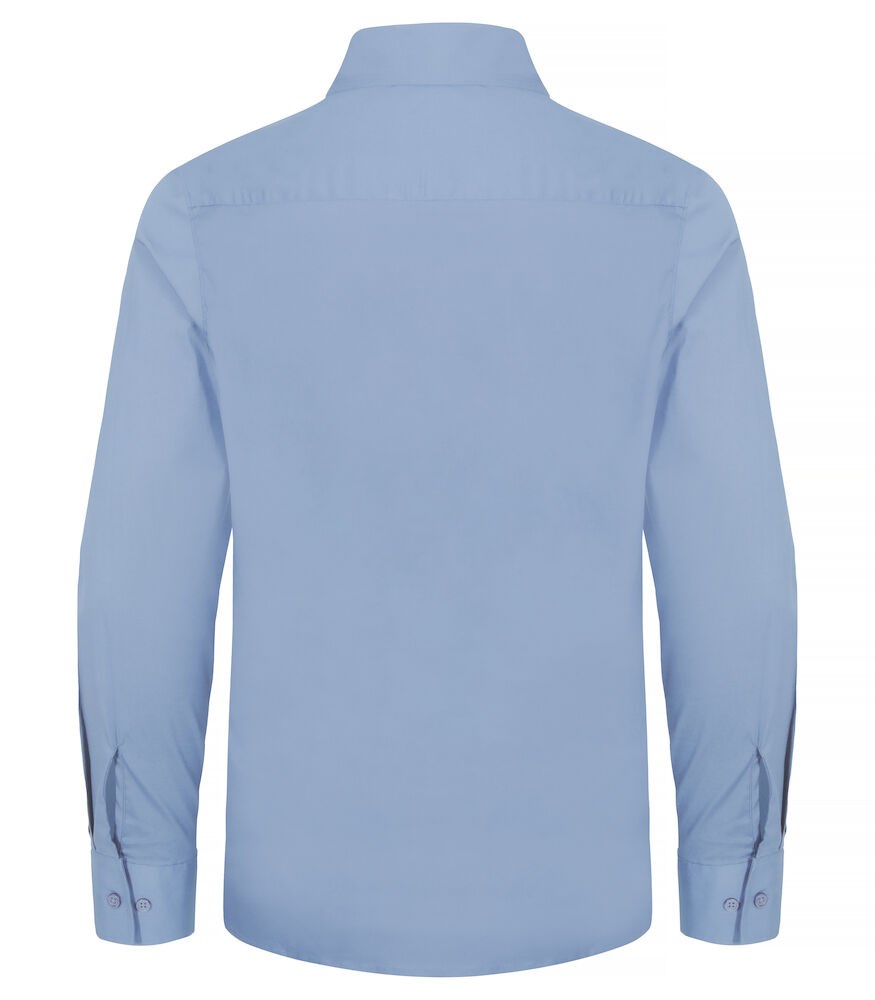 Clique - Stretch Shirt L/S Lichtblauw 4XL