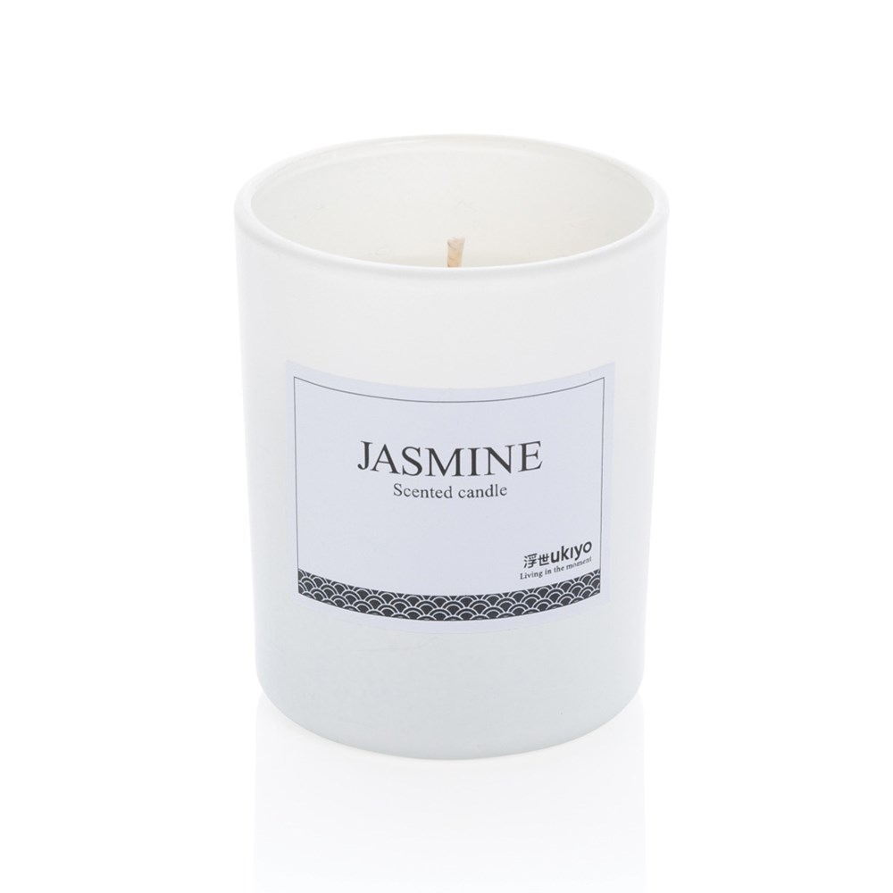 Ukiyo geurkaars in glas - wit (± PMS White)